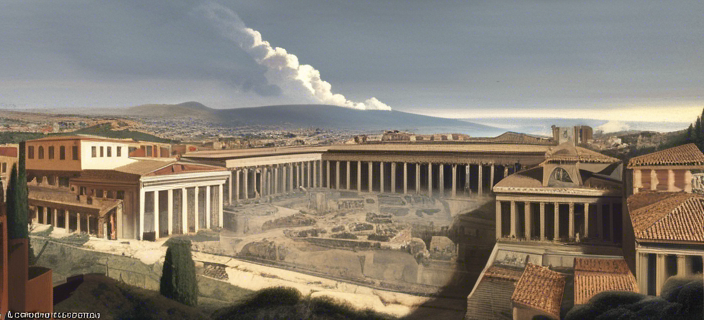 An artist’s impression of Herculaneum before the eruption of Mt. Vesuvius