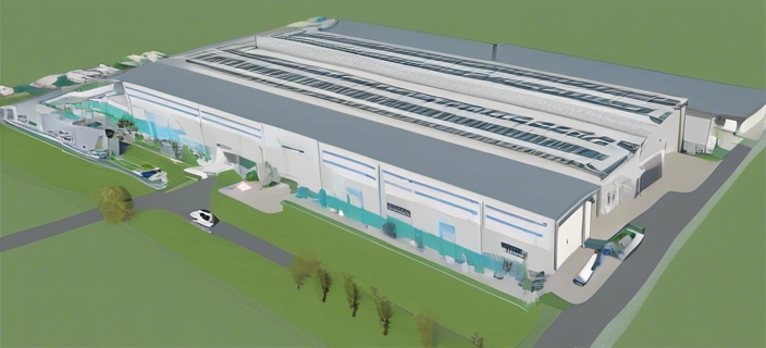 A conceptual image of clean tech manufacturing facilities in Oregon