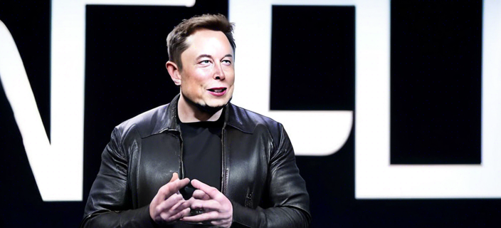 Elon Musk speaking at a tech conference