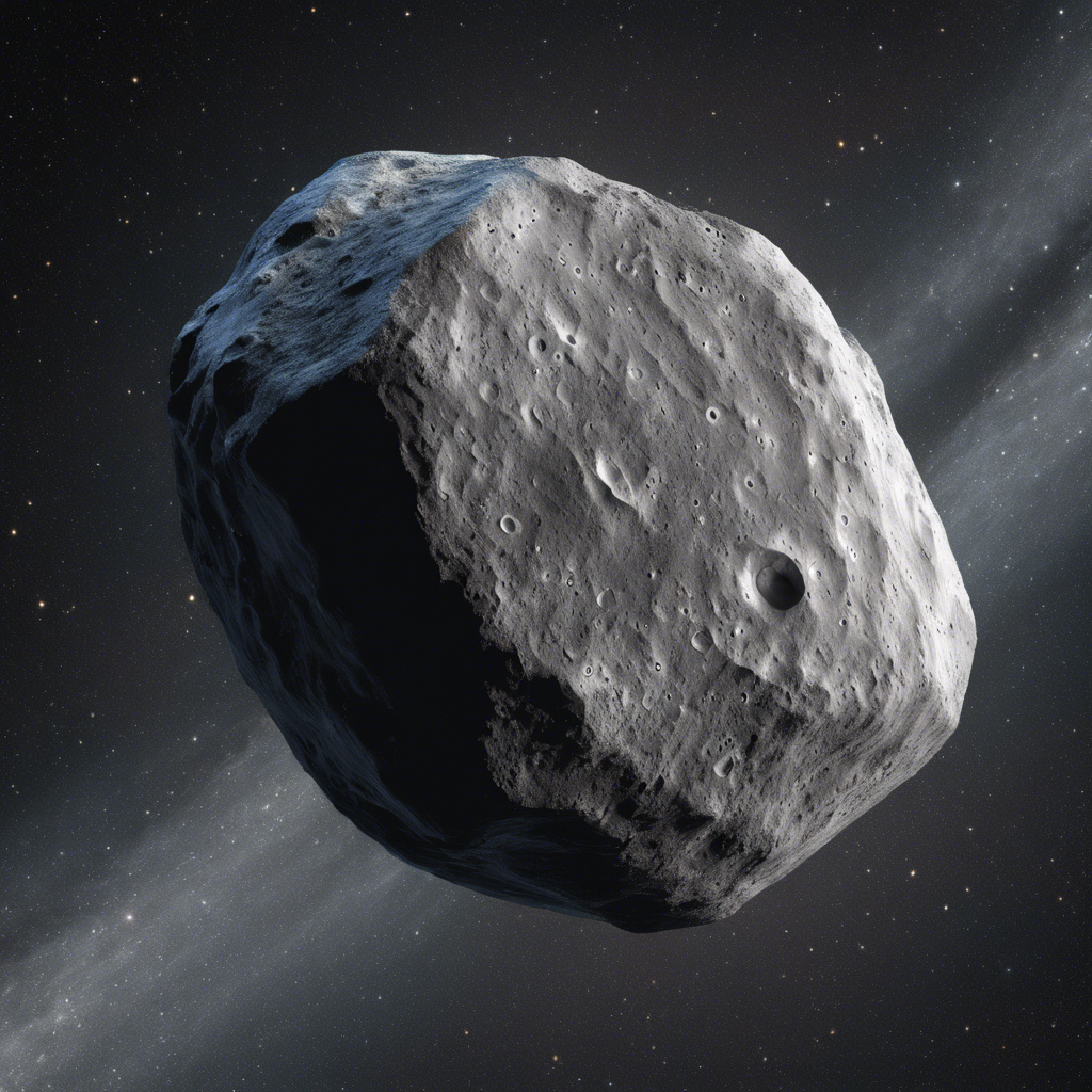 An artistic representation of a spinning asteroid observed by NASA’s radar